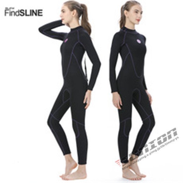  wet suit lady's 3mm surfing full suit back Zip neoprene diving marine sport 