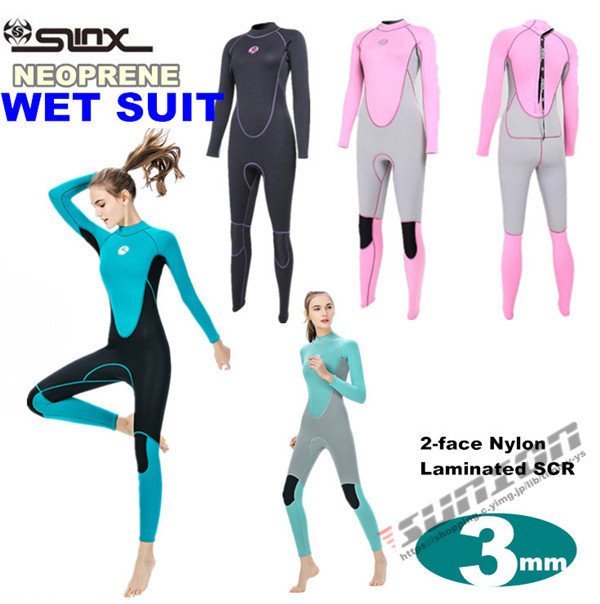  wet suit lady's 3mm surfing full suit back Zip neoprene diving marine sport 