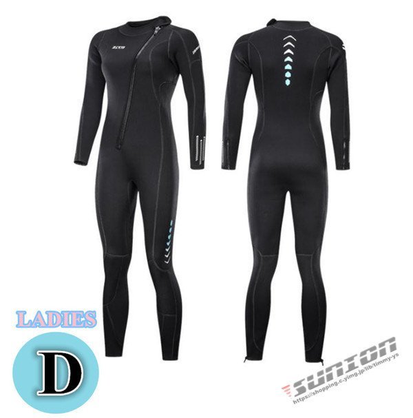  wet suit 3mm men's lady's surfing full suit back Zip neoprene diving fishing 
