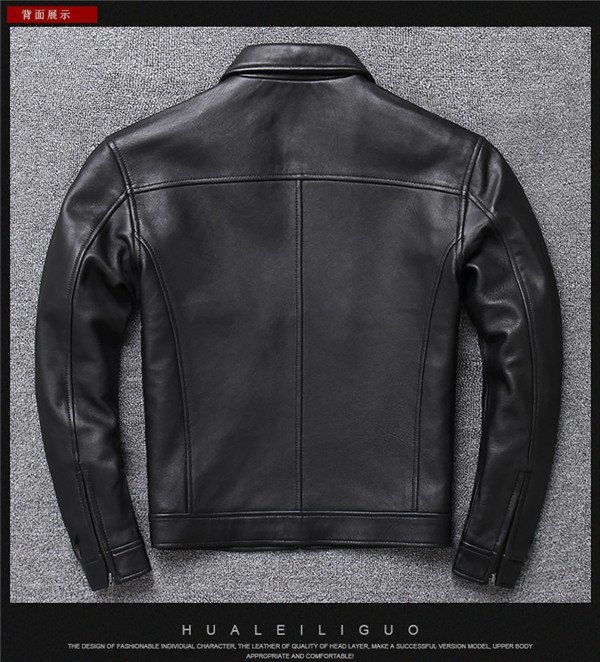  original leather jacket autumn winter sheep leather rider's jacket bike wear men's leather jacket lai DIN g jacket outer ram leather ja