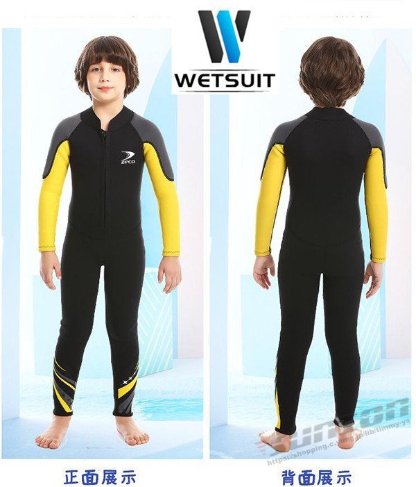  мокрый костюм детский 2.5mm серфинг полный костюм передний Zip неопреновый дайвинг морской спорт 