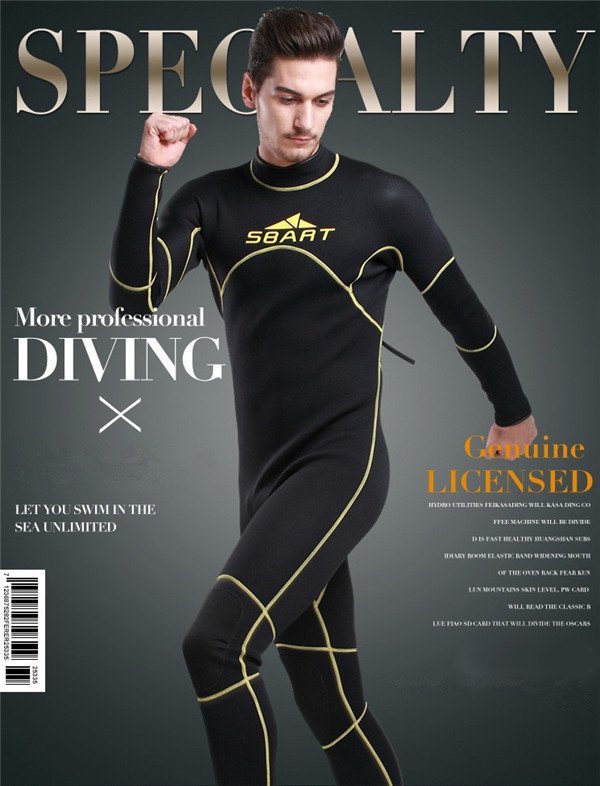  wet suit men's 5mm surfing full suit back Zip neoprene diving fishing 