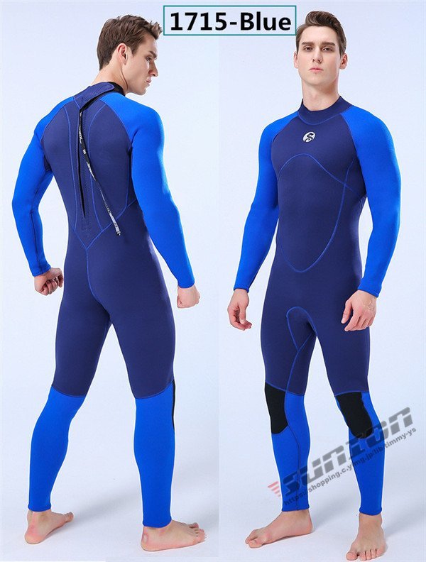  wet suit men's 3mm surfing full suit back Zip neoprene diving marine sport 