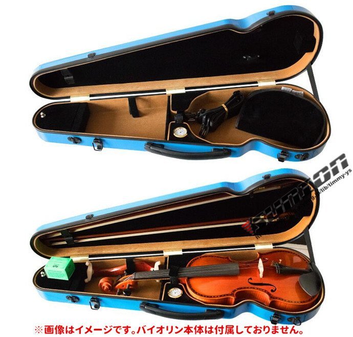 VIOLIN CASE バイオリンケース サイズ 4/4 楽器 管楽器 グラスファイバー製 軽量 堅牢 ケース クッション付き 3_画像9