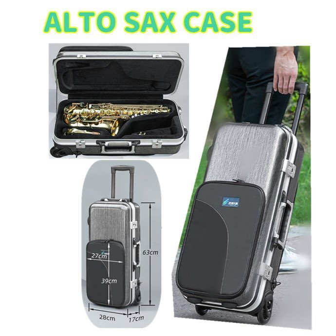  sax for case Alto musical instruments wind instruments alto saxophone with casters . semi-hard case case cushion attaching gray rucksack 