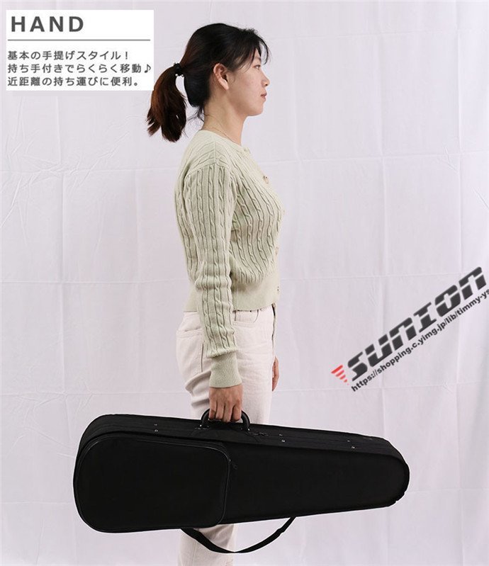 VIOLIN CASE バイオリンケース 楽器 管楽器 600Dオックスフォード 軽量 防撥水 ケース 三角型 3WAY リュック_画像7