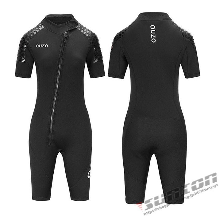 ウエットスーツ レディース 水着 スプリング ダイビングスーツ ショーティー 3mm 半袖 スイムウエア マリンスポーツ