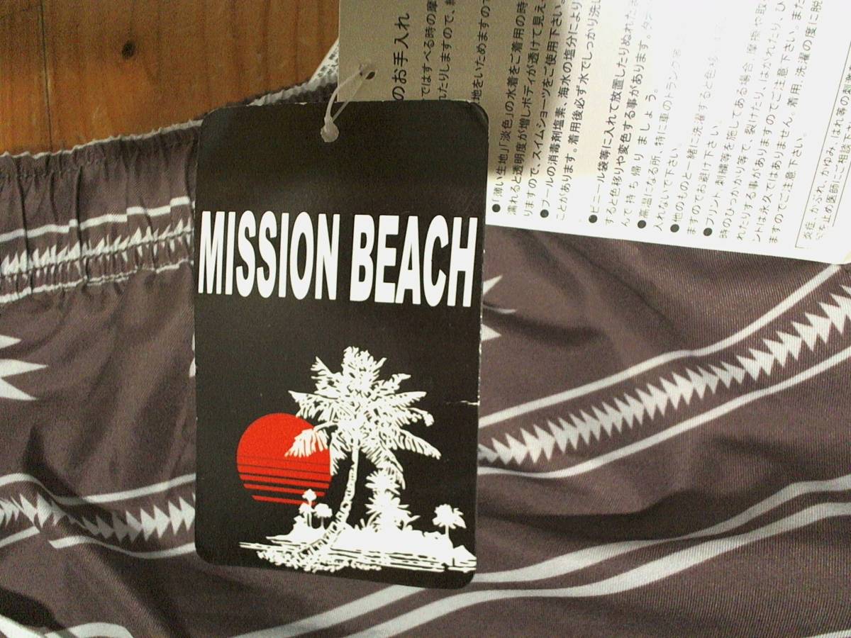 ☆新品・未使用☆ミッションビーチ【MISSION BEACH】メンズ水着 海水パンツ サーフパンツ ボードパンツ LL こげ茶　グレー チマヨ_画像5