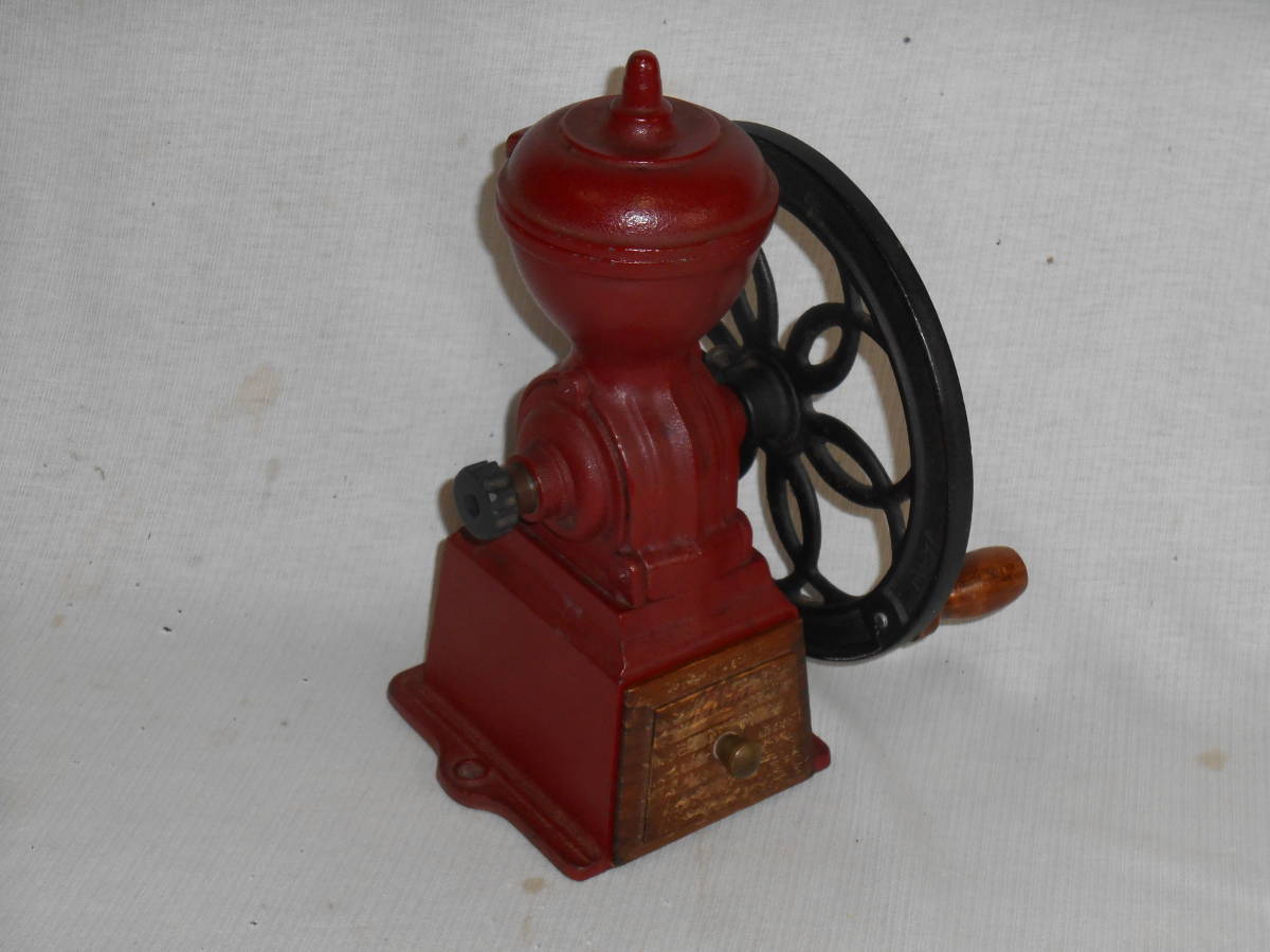 手廻しコーヒーミル■KALITA　鉄製・カリタ・赤色■USED_画像1