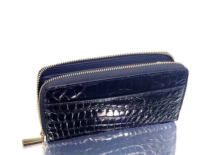 新品 ヘンローンシャイニングクロコダイルラウンド長財布-