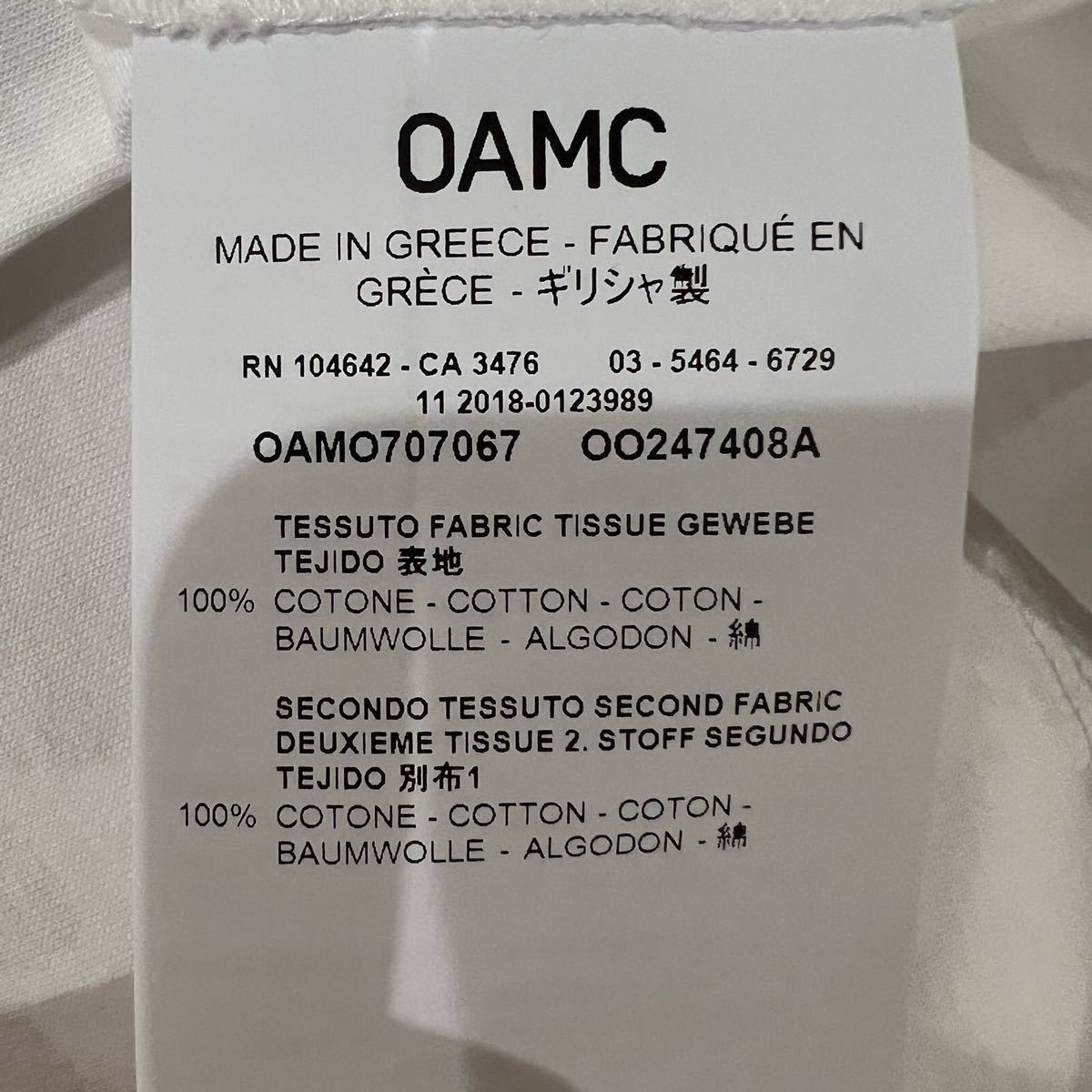 [未使用] OAMC Tシャツ　ホワイト　ジルサンダー　Paris 半袖Tシャツ_画像8
