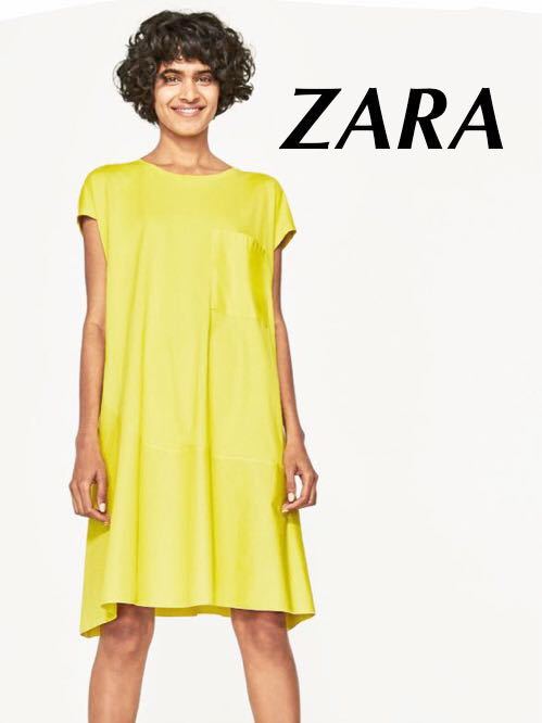 ヤフオク 新品 Zara コットンワンピース イエロー M ヤフオク 新品 Zara コットンワンピース イエロー M