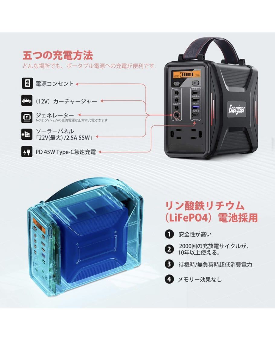 防災用ポータブル電源 大容量 小型発電機 75000mAh/240Wh キャンペーン_画像4