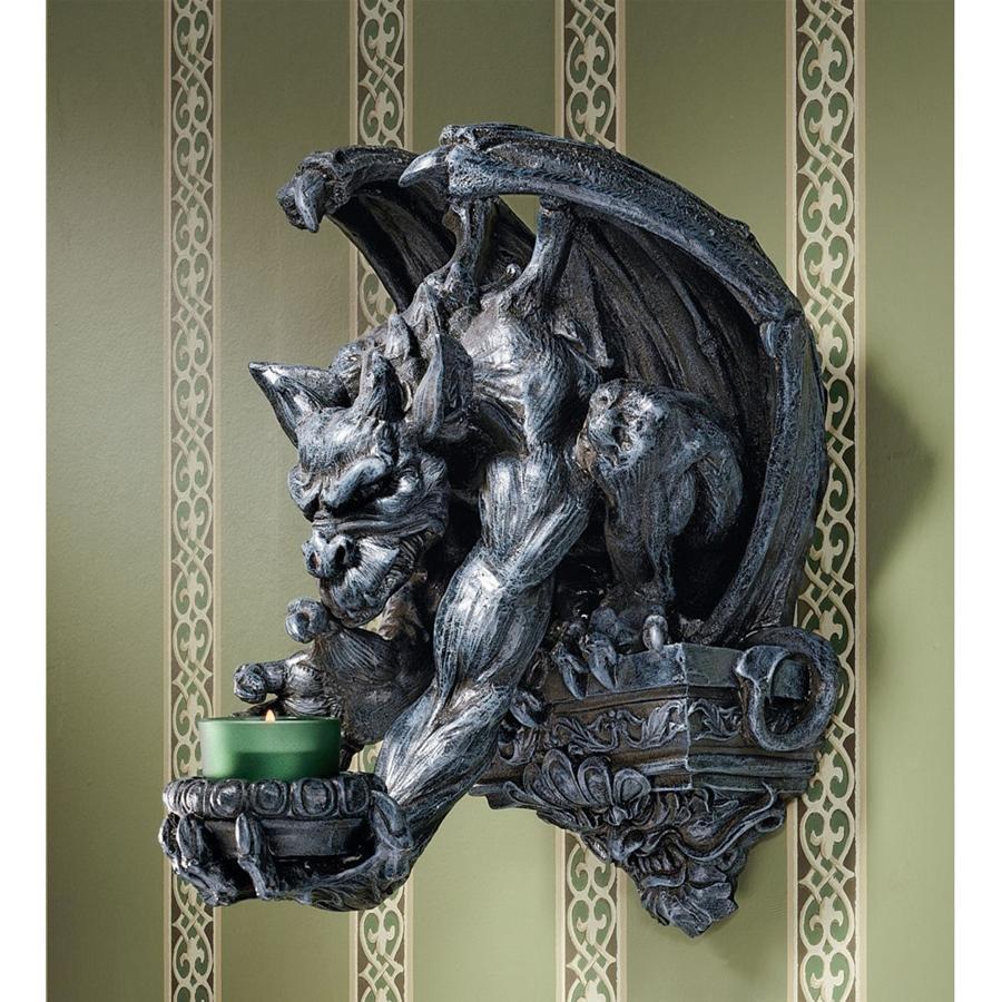 ガーゴイル 燭台置物壁掛け壁飾りインテリア彫刻悪魔デビル雑貨オブジェ中世ヨーロッパ建築飾り西洋装飾彫刻洋風モンスター怪物ゴシック