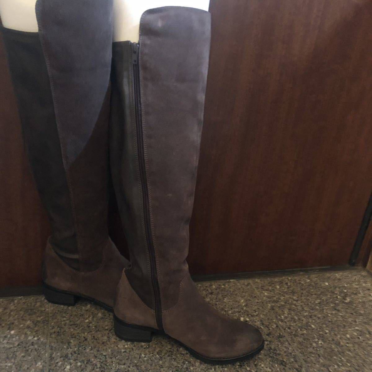  knee high boots 24cm Brown lady's suede style 