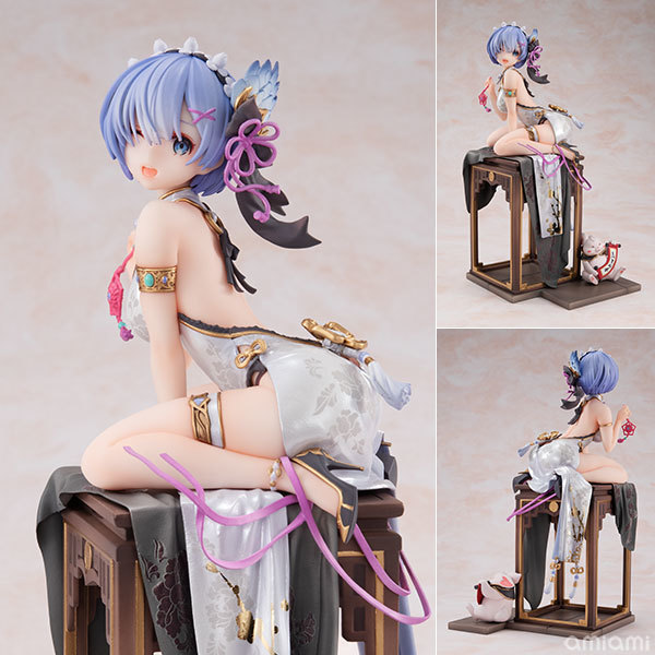 新品未開封　ゼロから始める異世界生活エミリア、レム優雅美人２体　1/7スケール　美少女　かわいい　チャイナドレス　美乳　フィギュア_画像6