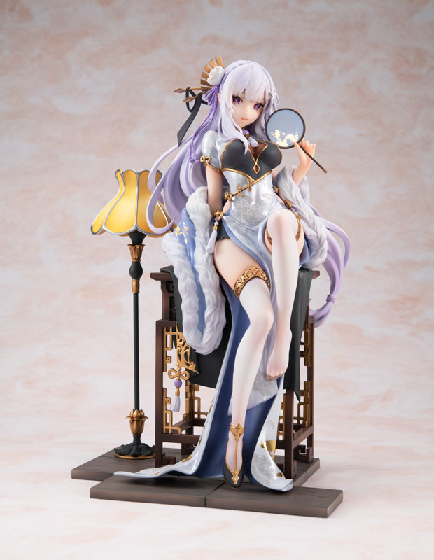 新品未開封　ゼロから始める異世界生活エミリア、レム優雅美人２体　1/7スケール　美少女　かわいい　チャイナドレス　美乳　フィギュア_画像9