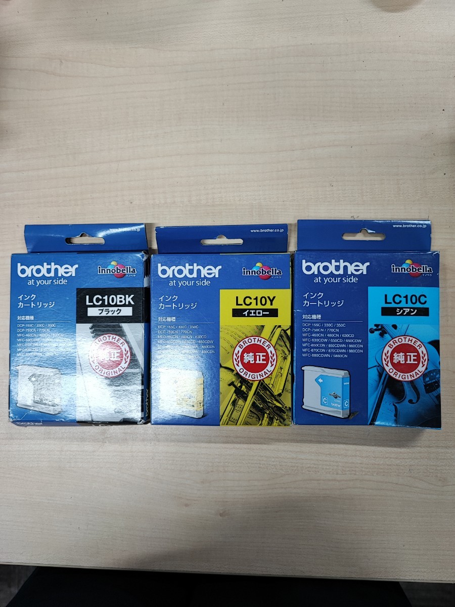 * (A1010) brother Brother original ink cartridge /LC10BK LC10C/LC10Y/3 color set unopened expiration of a term 