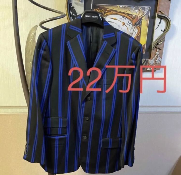 定価22万円 ダンヒル　イタリア製　青　黒　テーラードジャケット