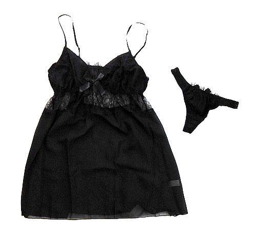 SI5240* new goods unused baby doll & shorts 2 point set side from after race shoulder cord adjustment possible shorts front race 5L size black black postage 350 jpy 