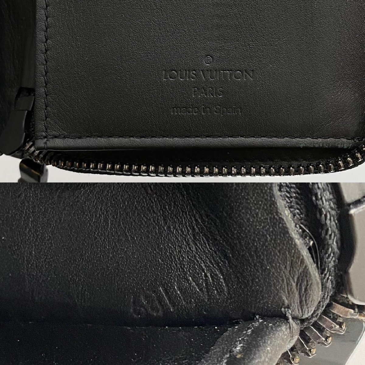 極 美品 LOUIS VUITTON ルイヴィトン ジッピーウォレット ヴェルティカル モノグラムシャドウ レザー 本革 ラウンドジップ 長財布 黒 09774_画像2