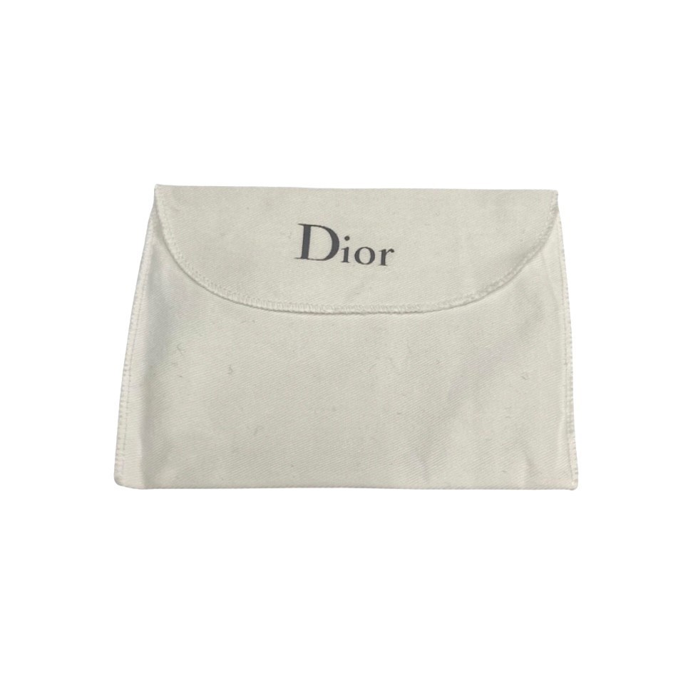  превосходный товар пакет имеется Christian Dior Dior reti Dior kana -ju овчина кожа натуральная кожа три складывать кошелек Mini бумажник 14352