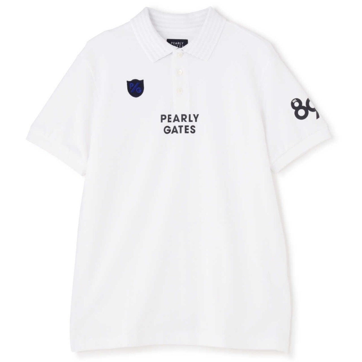 【新品正規品■18,700円】PEARLYGATES★ パーリーゲイツ / 半袖カノコ 2段ロゴポロシャツ/ サイズ(４), M /カラー 白/オールシーズン大活躍_サイズ《4》M