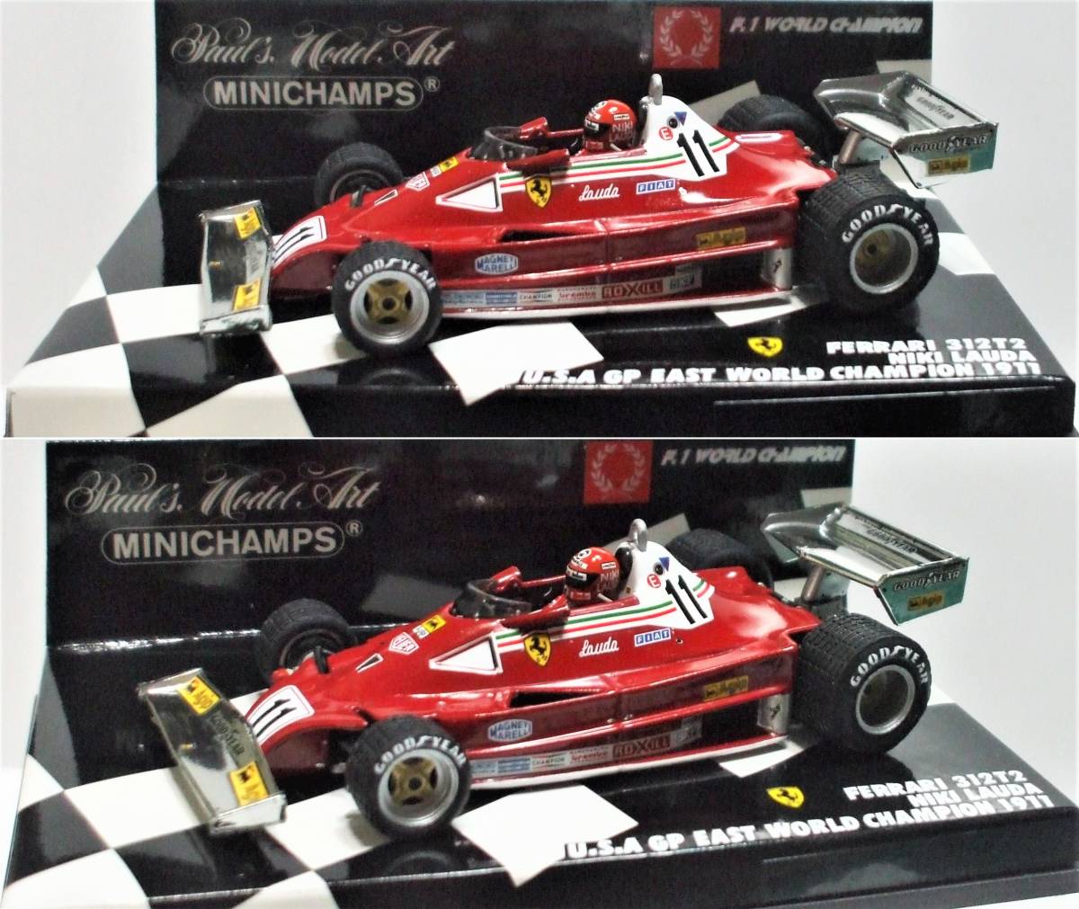 レインタイヤ☆フェラーリ 312T2 ラウダ フィギュア.PMAケース レインタイヤ☆フェラーリ 312T2 ラウダ フィギュア.PMAケース