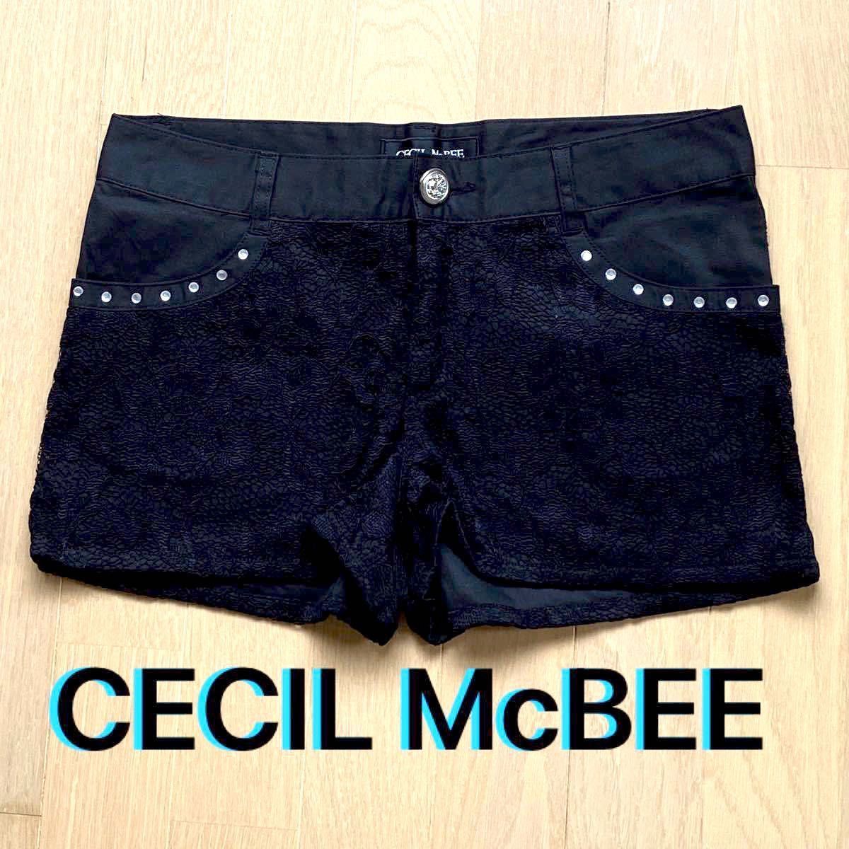 CECIL McBEE レース使い デニムショートパンツ