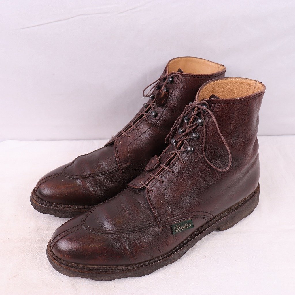 パラブーツ 6 1/2 /25.0cm-25.5cm 位 Paraboot Uチップ ブラウン フランス製 本革 中古 ds3848