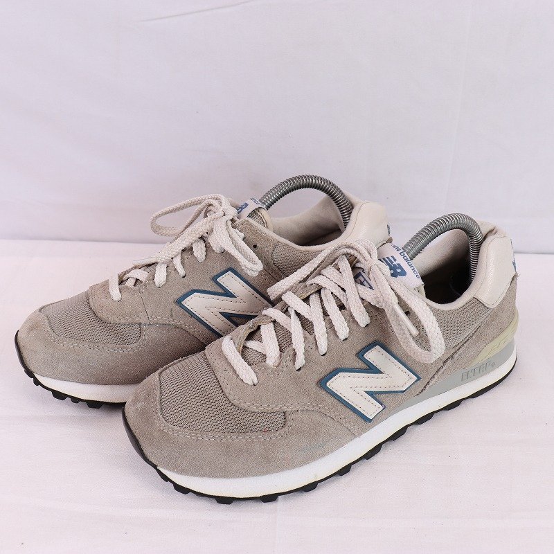 574 ニューバランス 25.0cm/new balance グレー ブルー 白 中古 古着