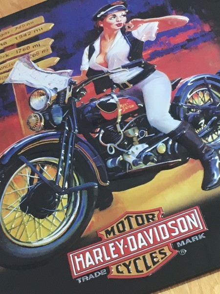 ヤフオク Harley Davidson ティンプレート ハーレー 美女