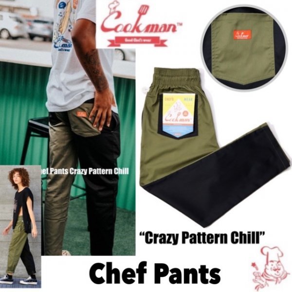 送料0 【COOKMAN】クックマン Chef Pants シェフパンツ Crazy Pattern Chill 231-21811 -M 男女兼用 イージーパンツ コックパンツ 西海岸_画像1