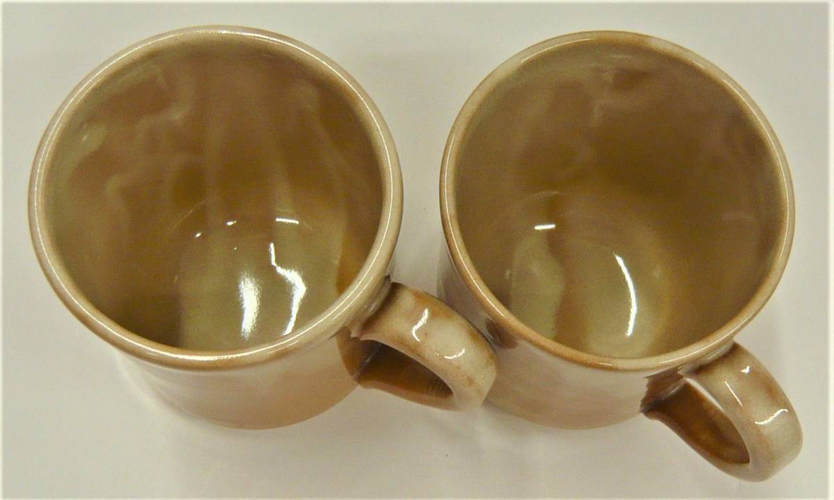 [h007] 未使用　萩焼　窯元　萩殿窯　コーヒーカップ　夫婦　ペア　２つセット_画像3