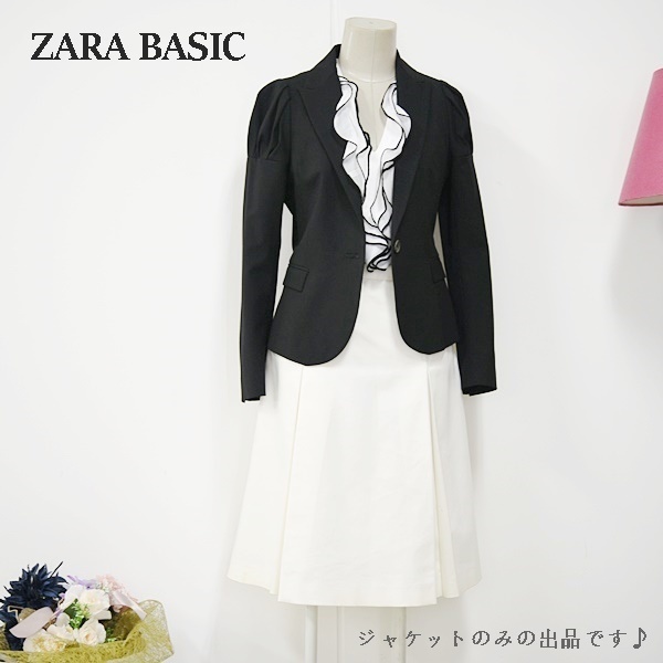 ZARA BASIC ザラ ベーシック Mサイズ ボタン テーラードジャケット 一つボタン ブラックの画像5