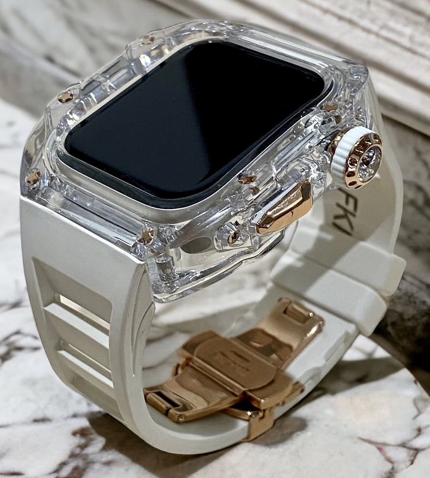 45mm 44mm ★アップルウォッチバンド ラバーベルト カバー　Apple Watch カスタム　ケース_画像1