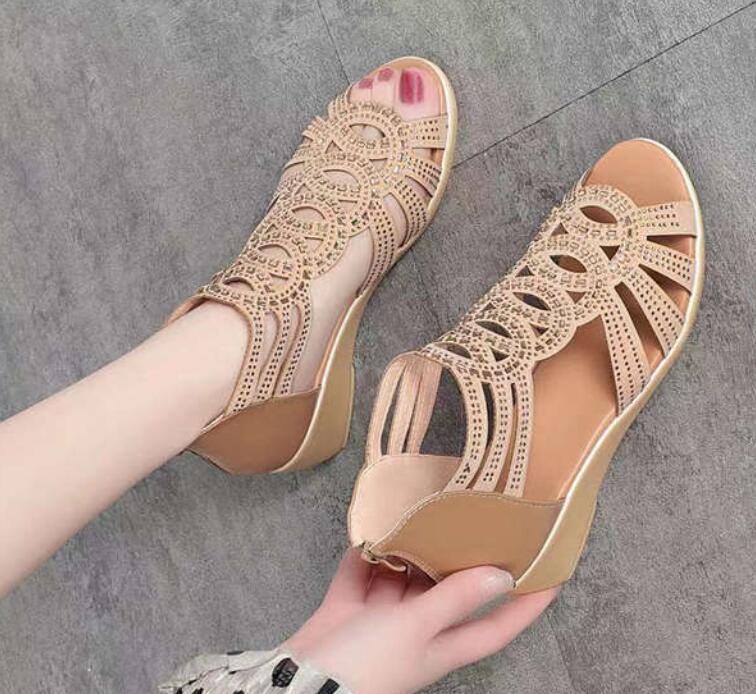  lady's sandals summer sandals boots sandals beach sandals open tu high heel Gold 22.5cm~25cm