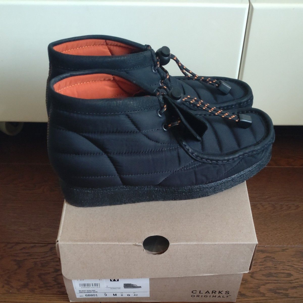  Clarks クラークス WALLABEE BOOT ワラビーブーツ 26168801 ブラックキルトUK8