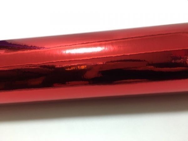カーラッピングシート クロームメッキ レッド 赤 保護フィルム付き 縦x横 A4(21cmx30cm) SHI02 鏡面 外装 耐熱 耐水 DIY_画像2