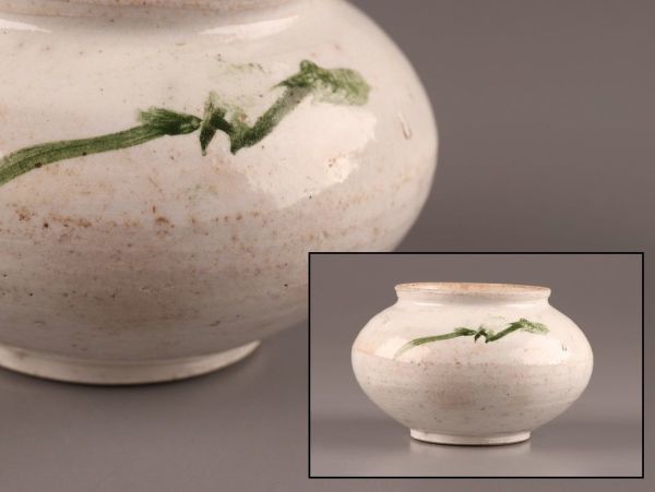 古美術 朝鮮古陶磁器 李朝 白磁 壷 時代物 極上品 初だし品 C1105