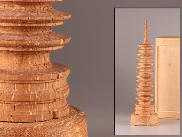 仏教美術 時代木彫 百万塔 時代物 極上品 初だし品 C1260