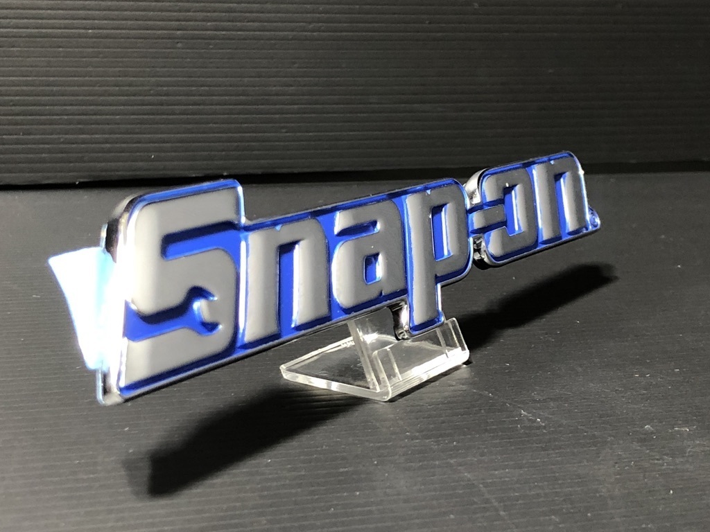 ￥送料一律￥ ＊正規品＊ スナップオン Snap-on エンブレム ダイキャスト 金属製 ブルー 青 検）バッジ シール ステッカー メッキ_画像3