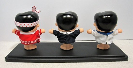 □復刻版 ナショナル坊や 3体セット ソフビ人形 貯金箱 フィギュア