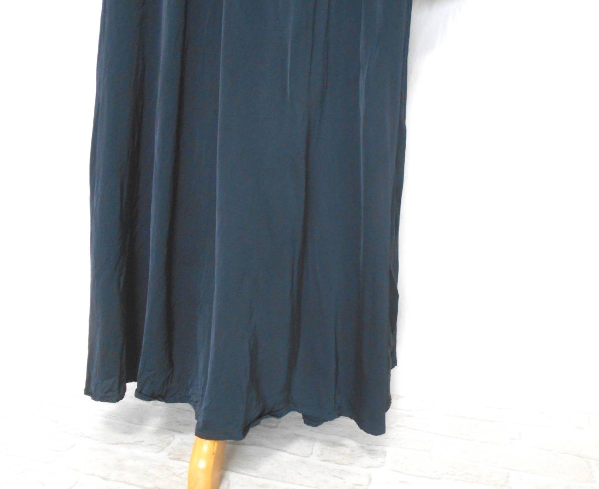 ( beautiful goods postage included!) MKT studio Nano Universe buy navy ... satin long One-piece ( navy blue waist gya The - dress ...