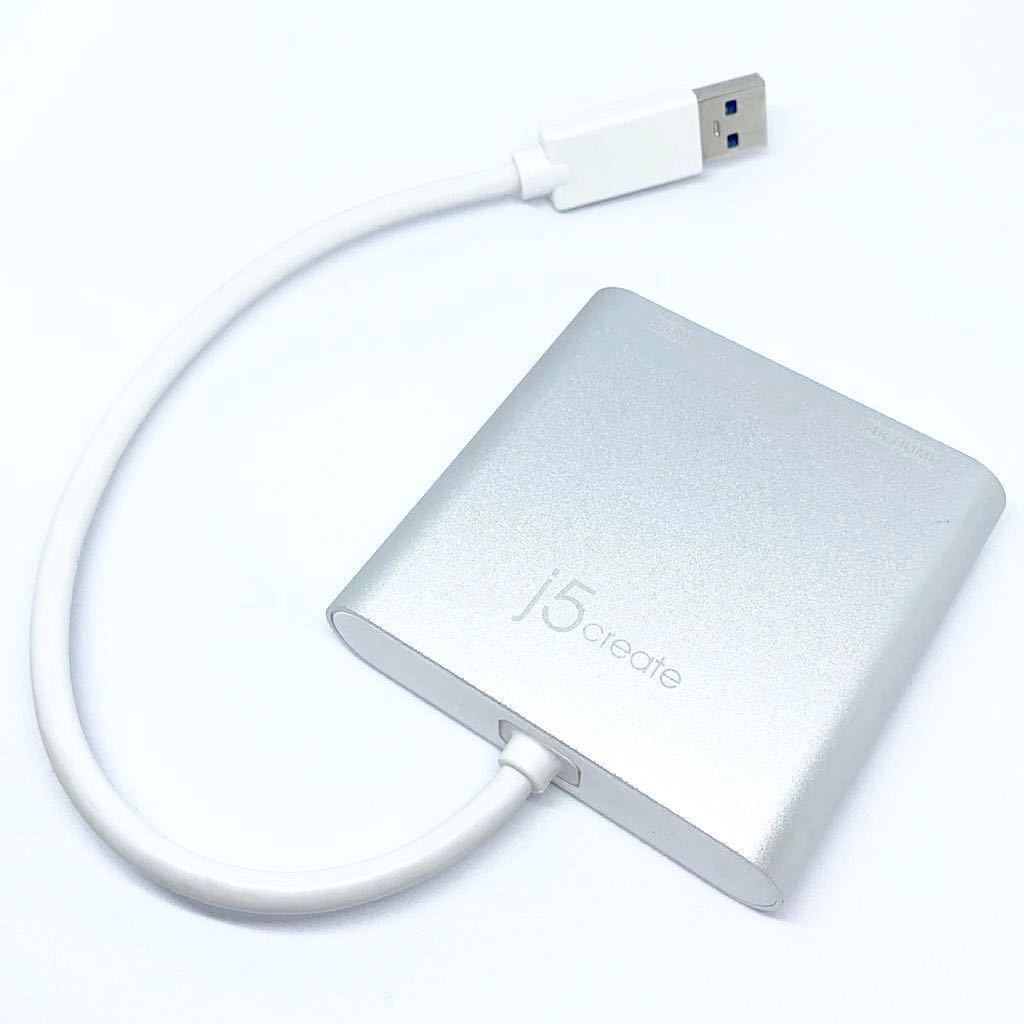 ジェイファイブクリエイト 映像変換アダプタ JUA365 USB 3.0 to 4K HDMI & 2K HDMI デュアルディスプレイアダプター アルミ製【j5 create】