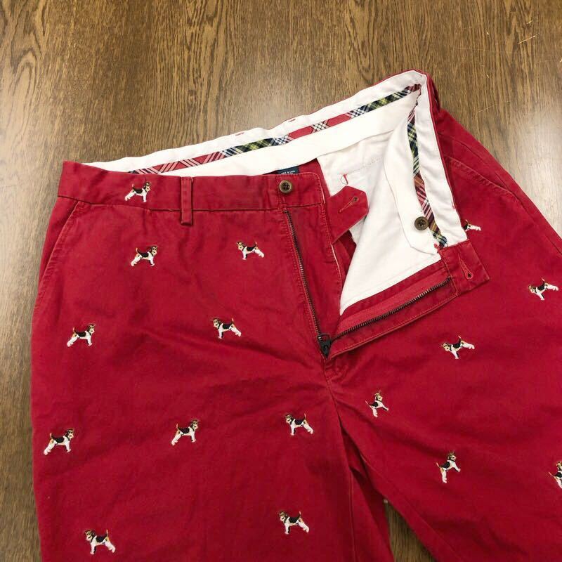 EH004】POLO by Ralph Lauren W36 刺繍チノハーフパンツ レッド EH004】POLO by Ralph Lauren W36 刺繍チノハーフパンツ レッド