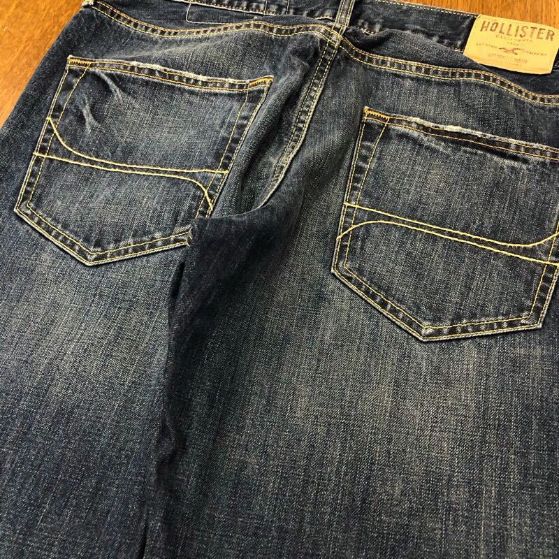 【EH287】HOLLISTER W33 L32 色落ち加工 ダメージ加工 ジーンズ ジーパン デニムパンツ メンズブランド古着 ホリスター 送料無料_画像8