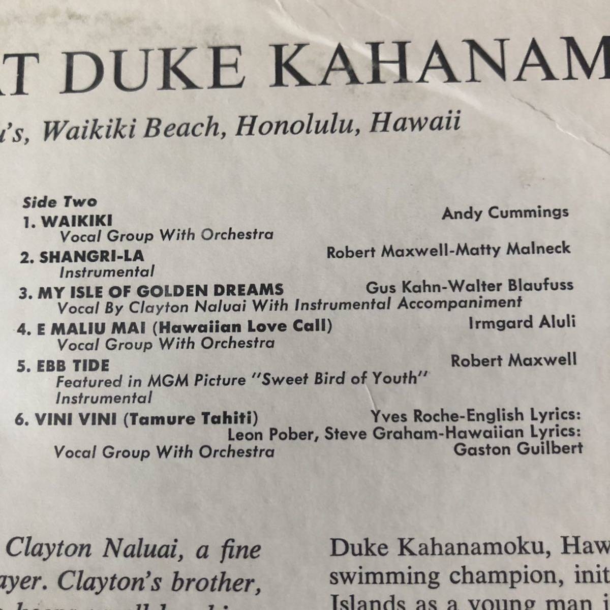 米オリジナル The Hawaiian Surfers / at duke kahanamoku's ザ・ハワイアンサーファーズ_画像6