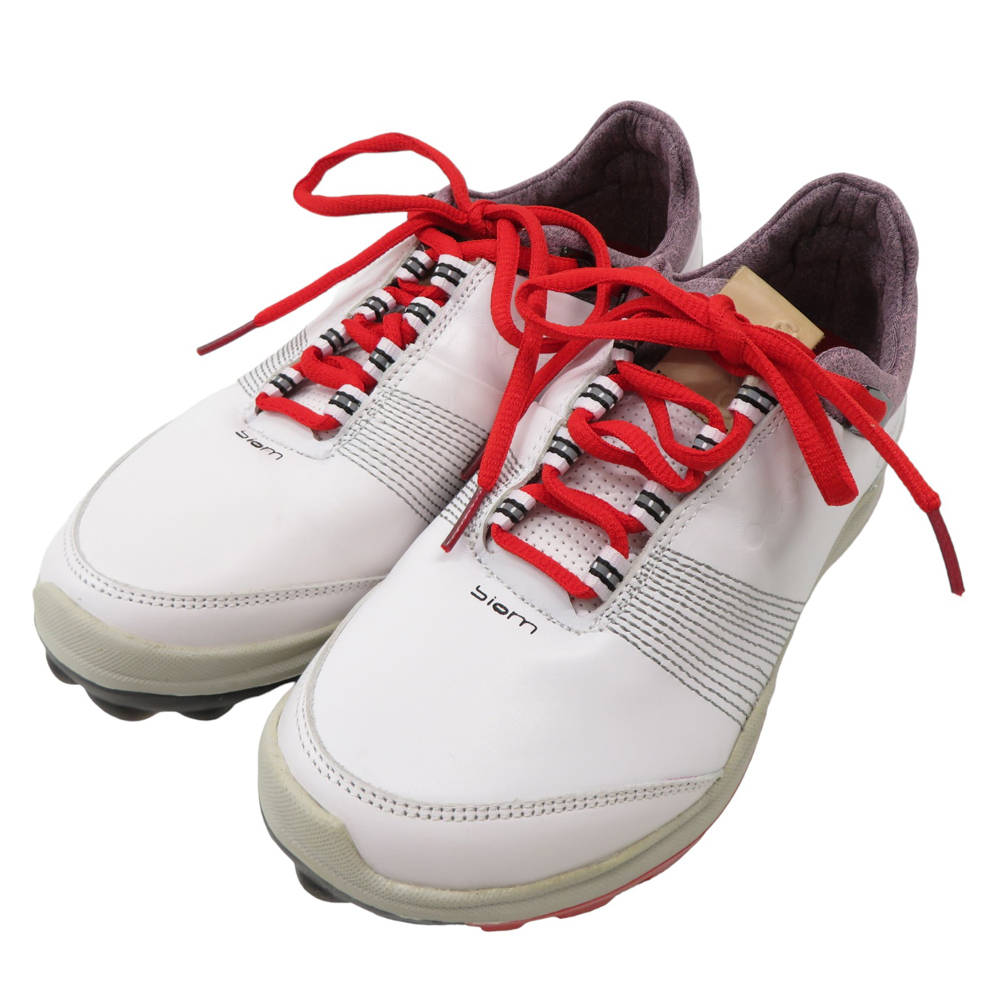 美品】ecco エコー Biom Hybrid3 ゴルフシューズ ホワイト系 35