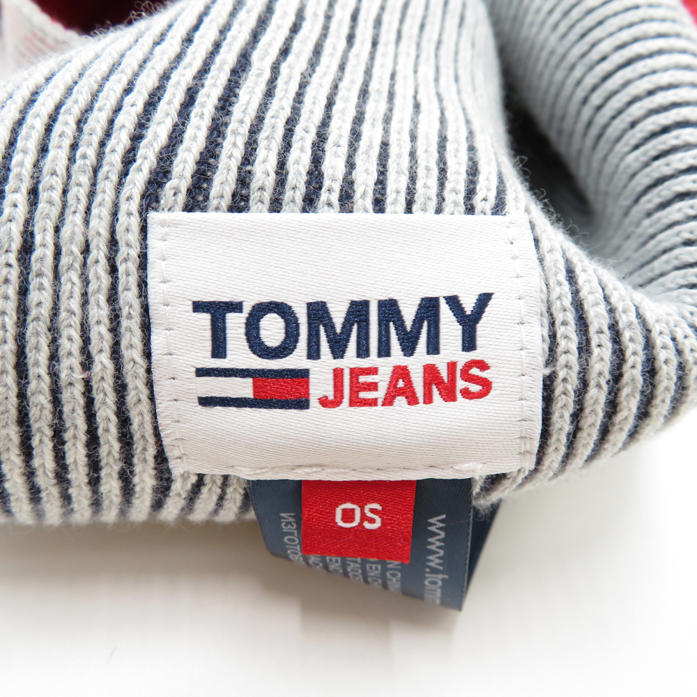 【美品】TOMMY HILFIGER トミーヒルフィガー TOMMY JEANS コットンマフラー レッド系 [240001882472] メンズ_画像6